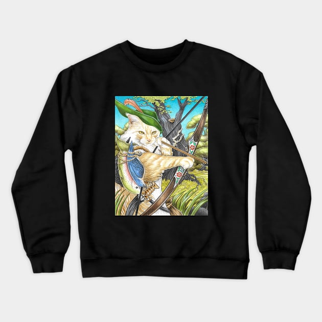 Cat Hunter Crewneck Sweatshirt by Nat Ewert Art